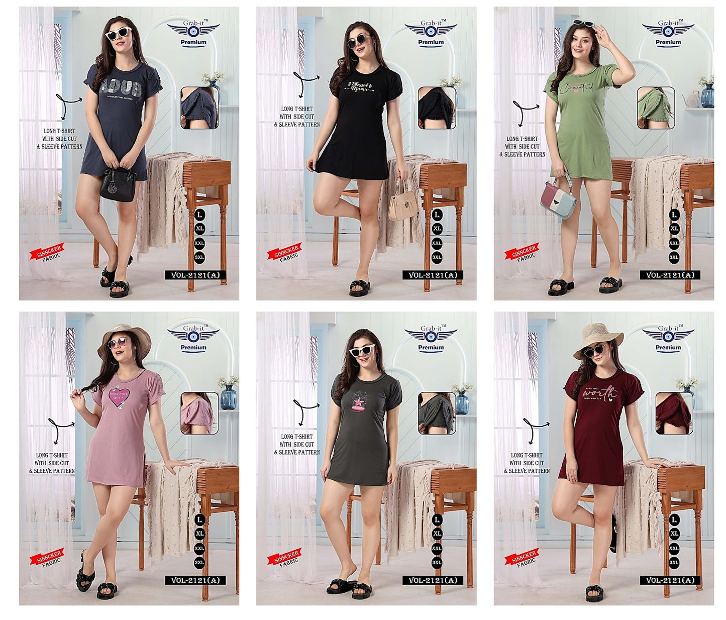 2121-A Grab It Sinker Women Long Tshirt