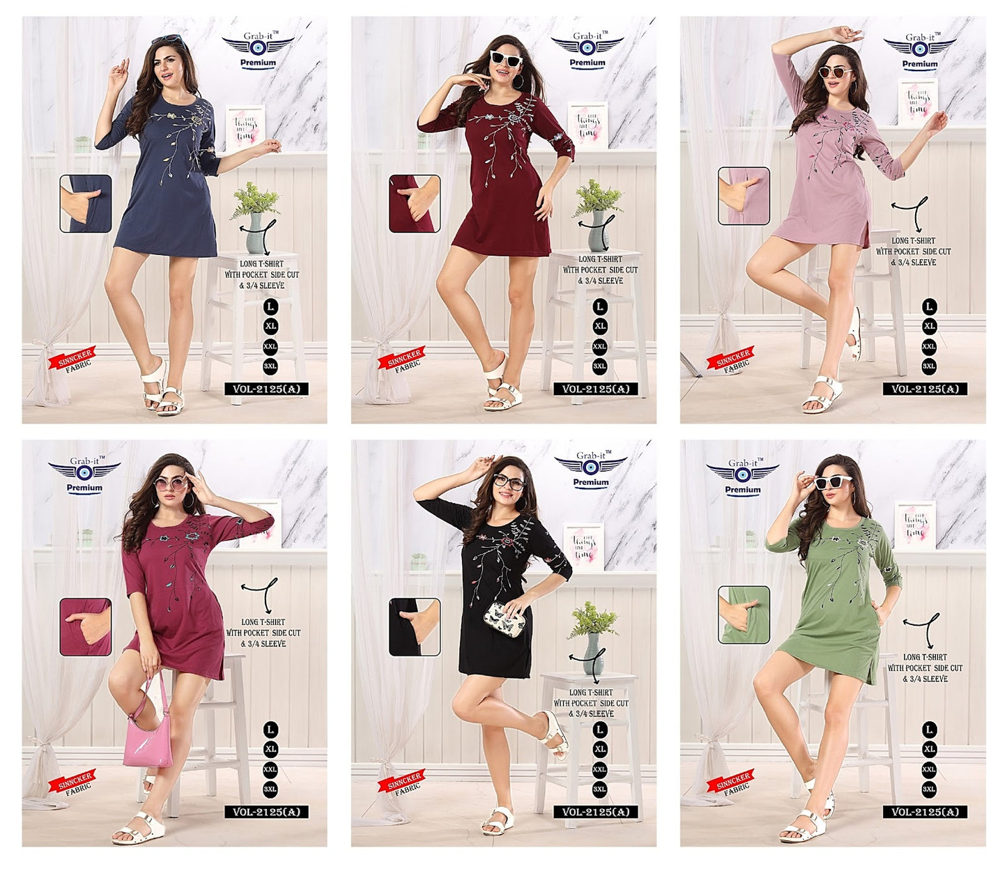 2125-A Grab It Sinker Women Long Tshirt