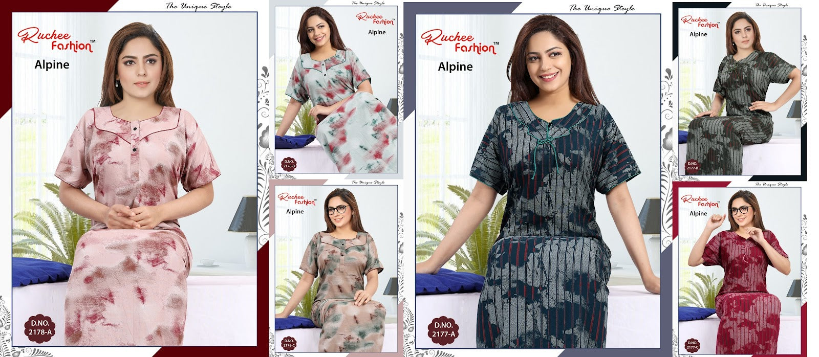 2177-2178 Ruchee Fashion Night Gowns