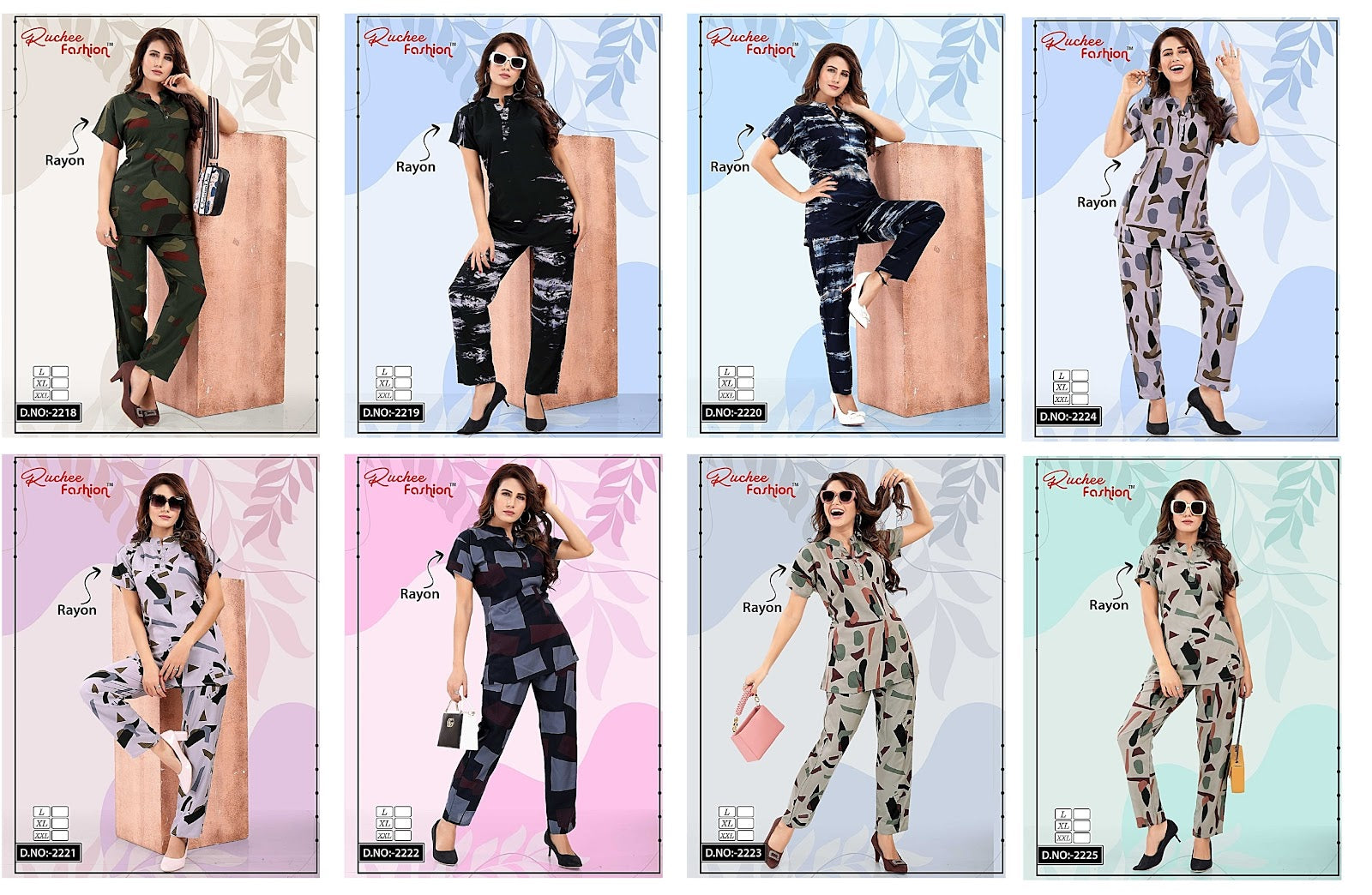 2218-2225 Ruchee Fashion Rayon Co Ord Set