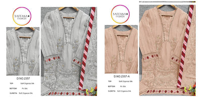2357 Saffana Organza Pakistani Readymade Suits