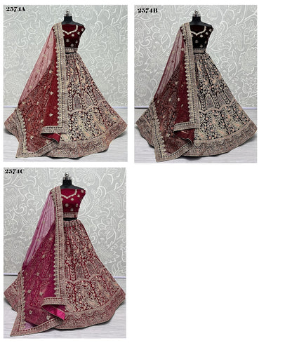 2574 Anjani Art Velvet Bridal Lehenga Choli