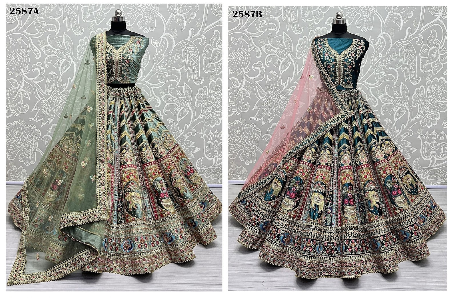 2587 Anjani Art Velvet Bridal Lehenga Choli