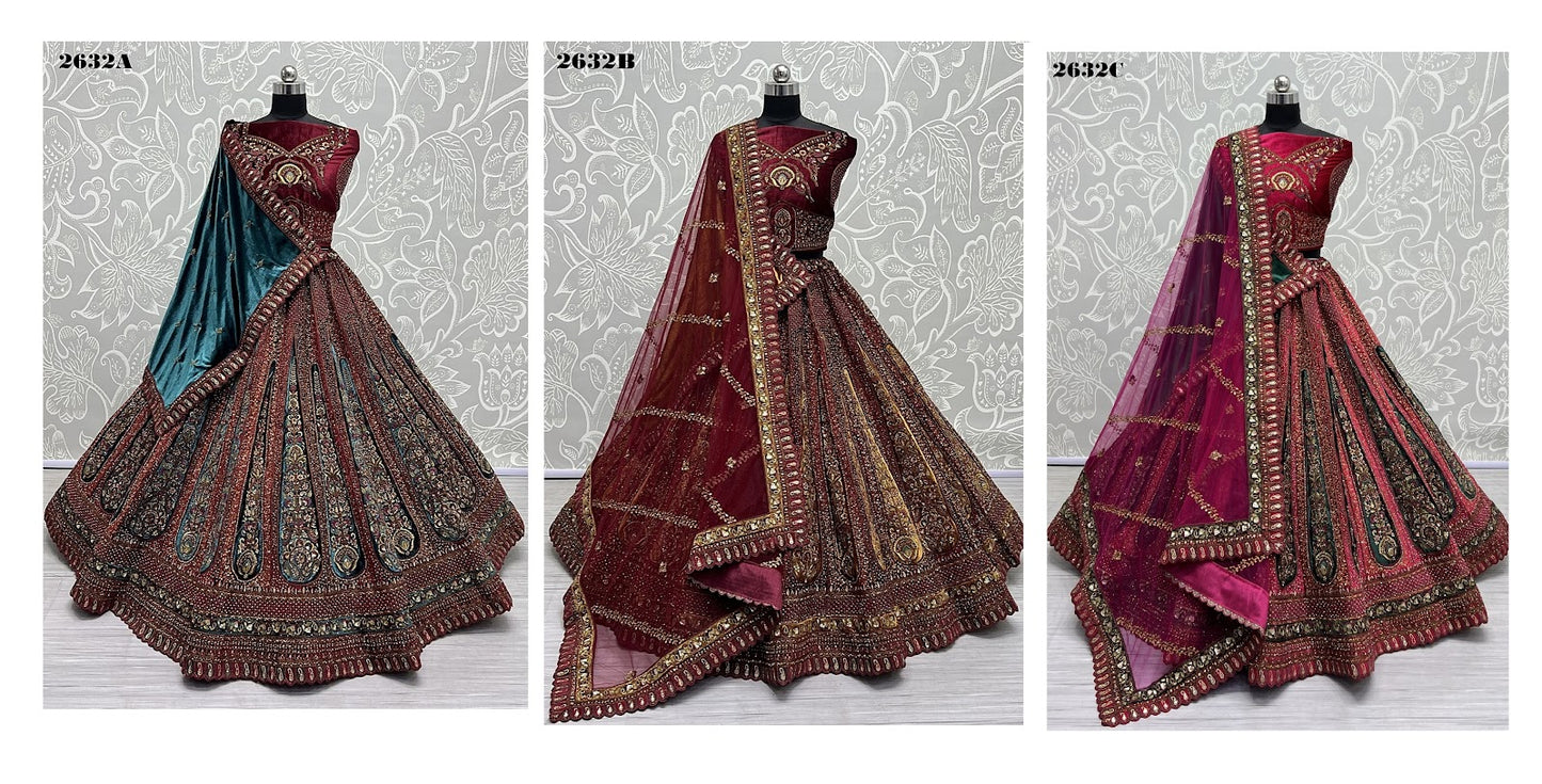 2632 Anjani Art Velvet Bridal Lehenga Choli