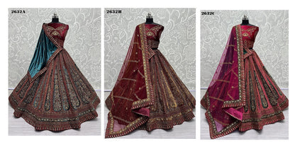 2632 Anjani Art Velvet Bridal Lehenga Choli