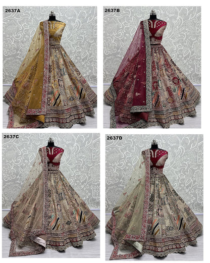 2637 Anjani Art Velvet Bridal Lehenga Choli