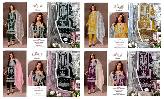 3098 Zarqash Organza Pakistani Salwar Suits