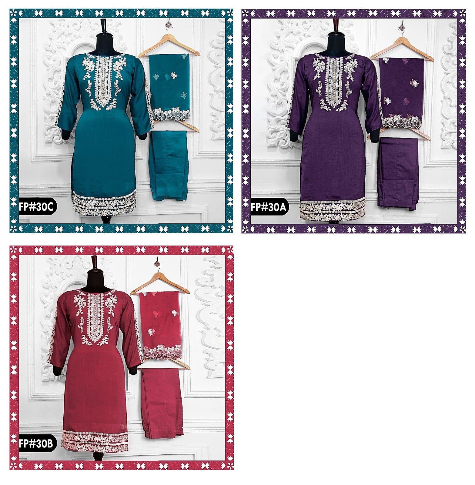 30 Farwah Silk Pakistani Readymade Suits