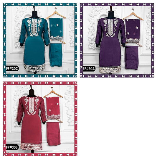 30 Farwah Silk Pakistani Readymade Suits