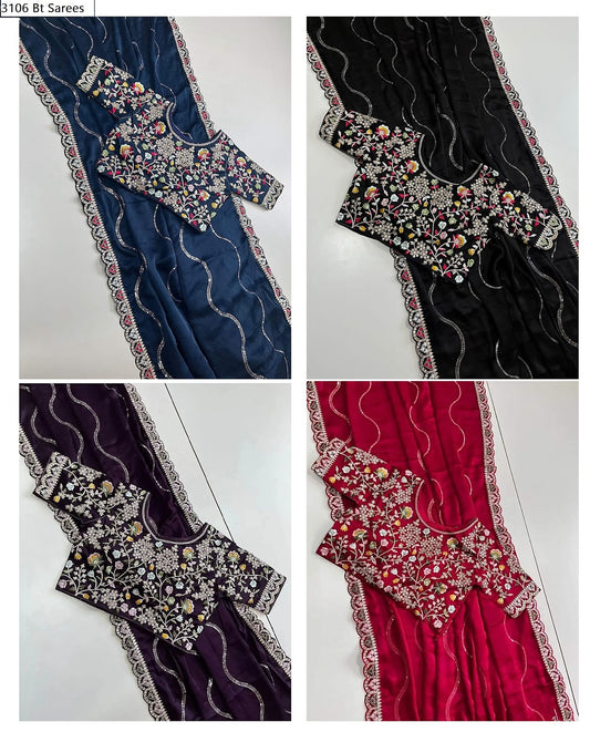 3106 Bt Silk Chiffon Sarees