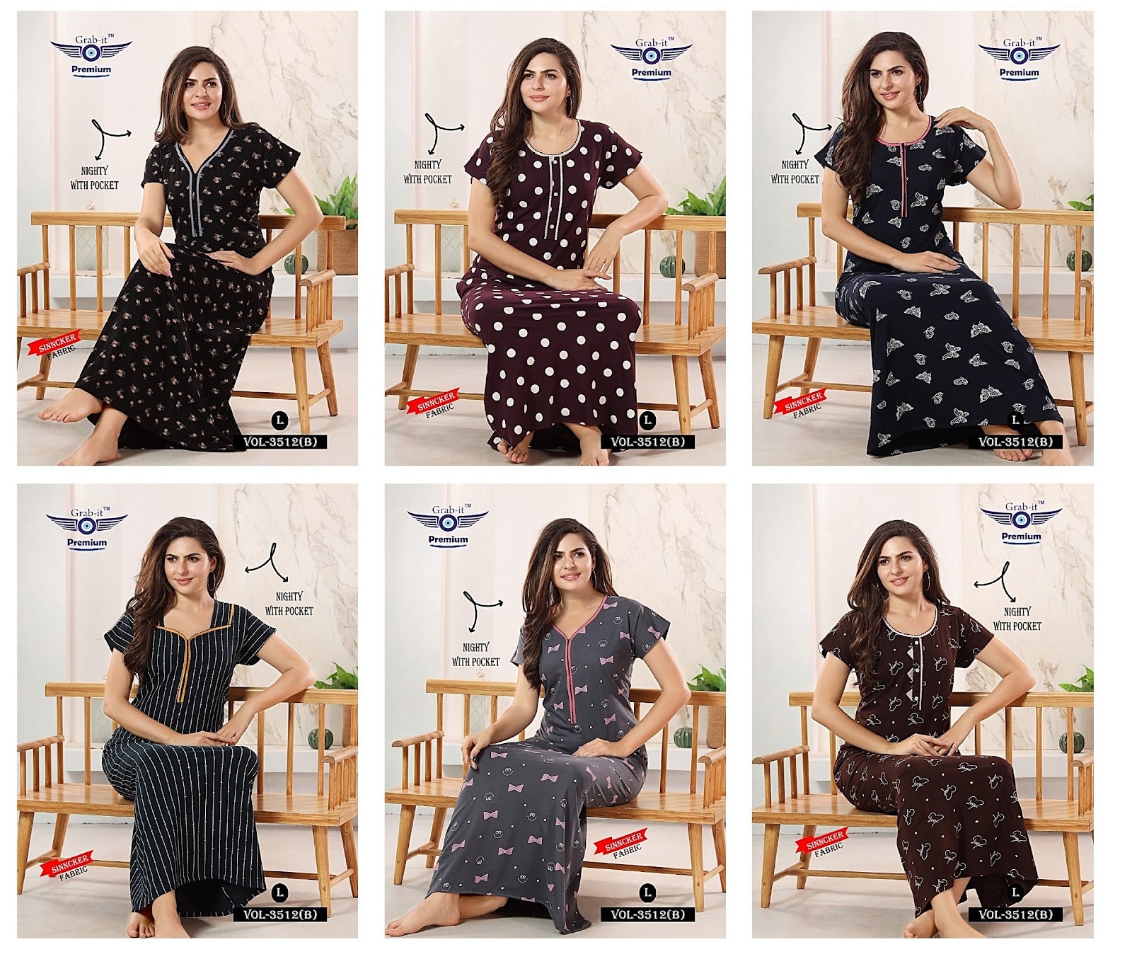 3512-B Grab It Sinker Night Gowns