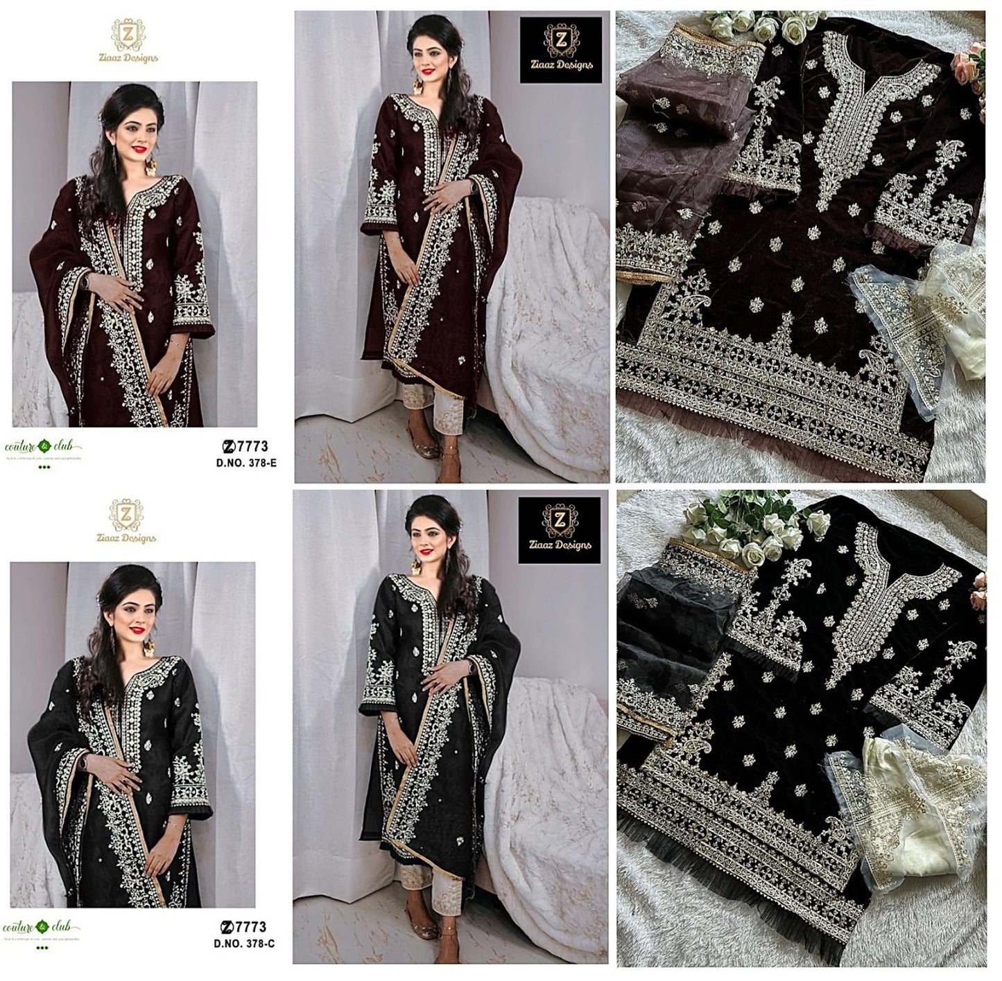 378 Ce Ziaaz Designs Velvet Suits