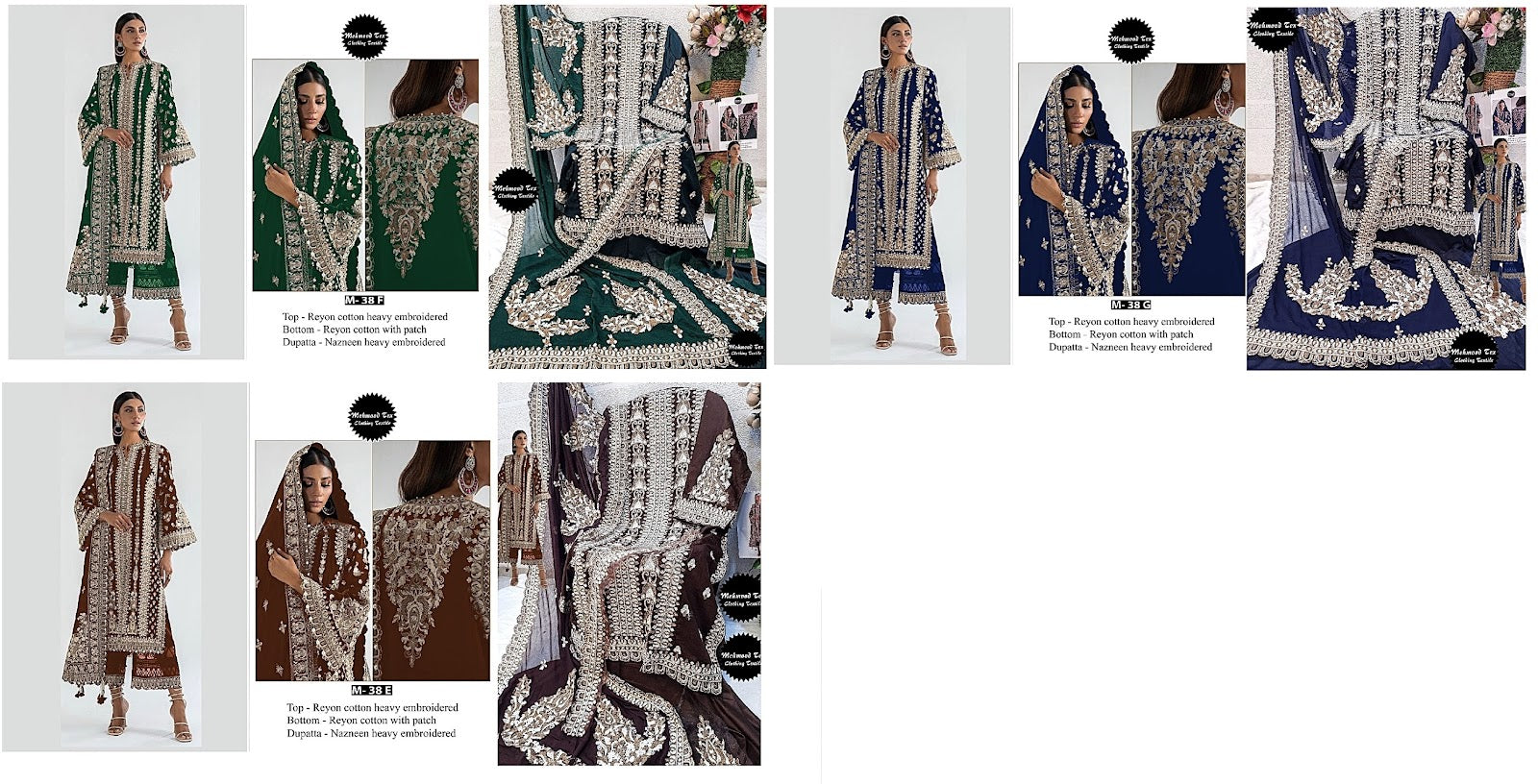 38 Mehmood Tex Rayon Cotton Pakistani Salwar Suits