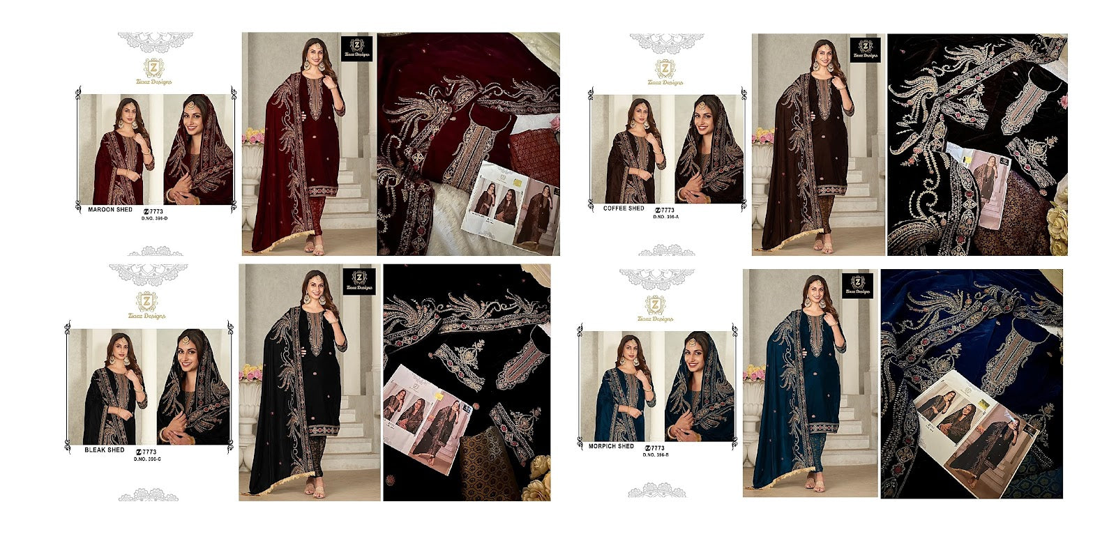 396 Ziaaz Designs Velvet Suits