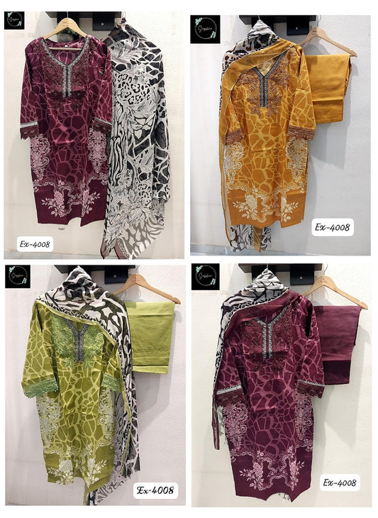 4008 Sapphire Cotton Pakistani Readymade Suits