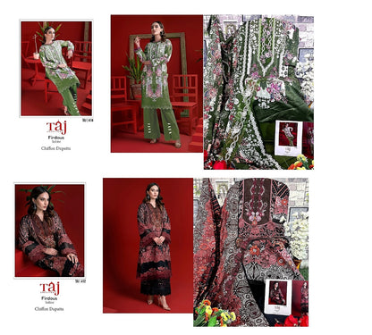 412-414 Taj Creations Cotton Pakistani Salwar Suits
