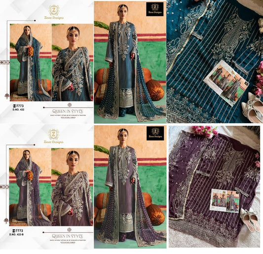 422 Ziaaz Designs Georgette Pakistani Salwar Suits