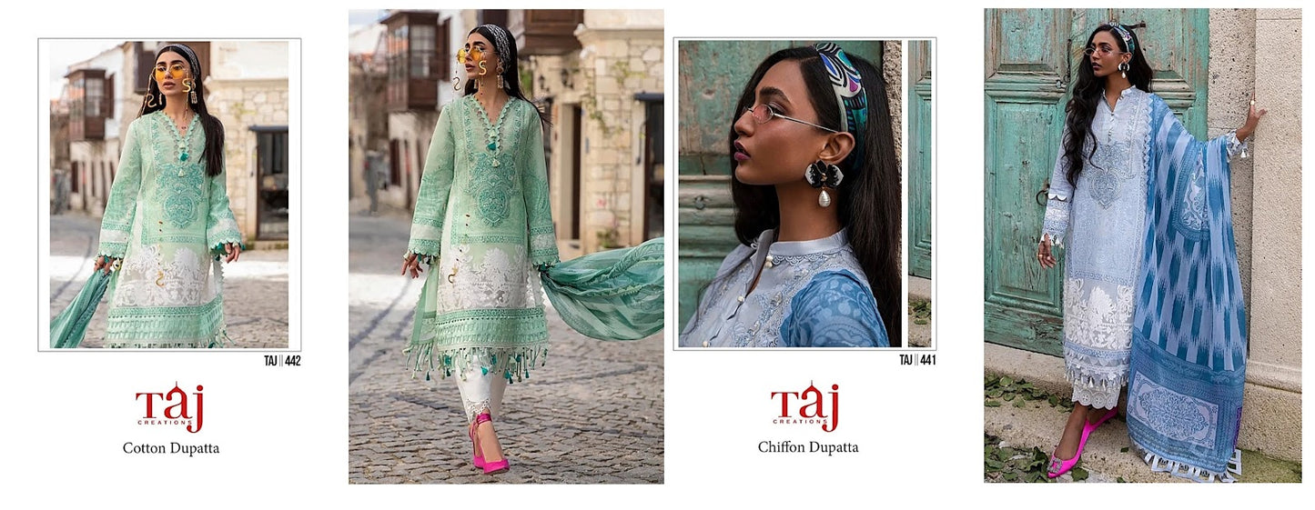 441-442 Taj Creations Cotton Pakistani Salwar Suits