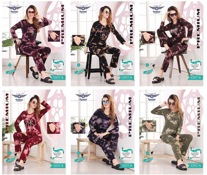 4507 A Grab It Tie Die Full Sleeve Night Suits