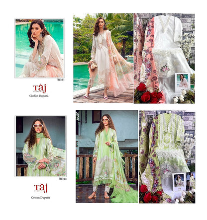 451-454 Taj Creations Cotton Pakistani Salwar Suits