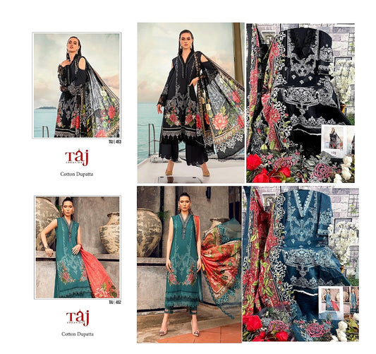 452-453 Taj Creations Cotton Pakistani Salwar Suits