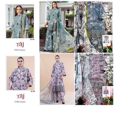 457-458 Taj Creations Cotton Pakistani Salwar Suits