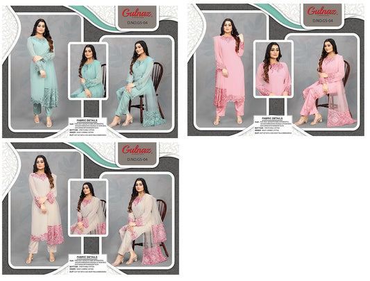 4 Gulnaz Georgette Pakistani Readymade Suits
