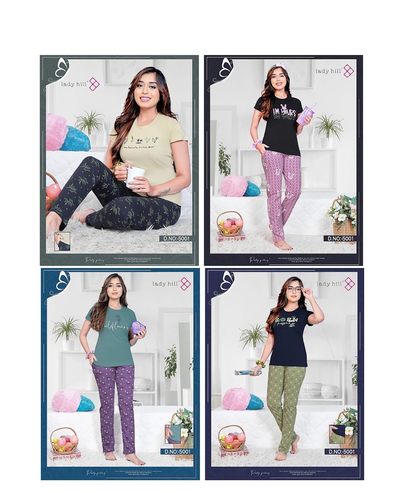 5001 Lady Hill Hosiery Pyjama Night Suits
