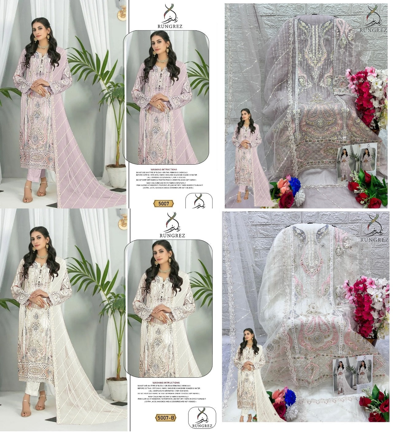 5007 Rungrez Organza Pakistani Salwar Suits