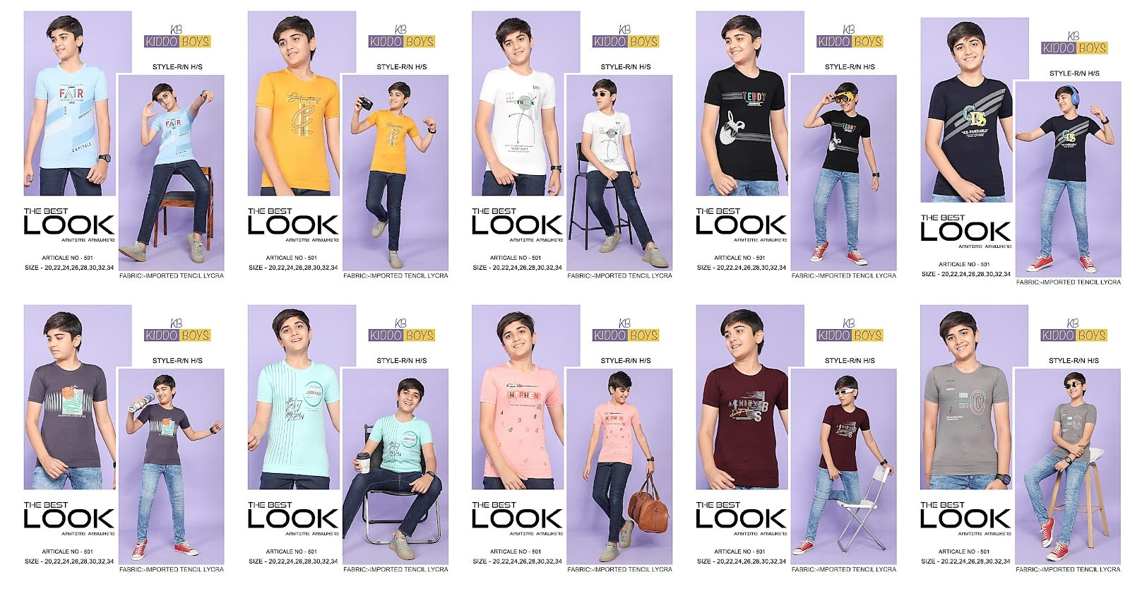 501 Kiddo Lycra Tencil Boys Tshirt