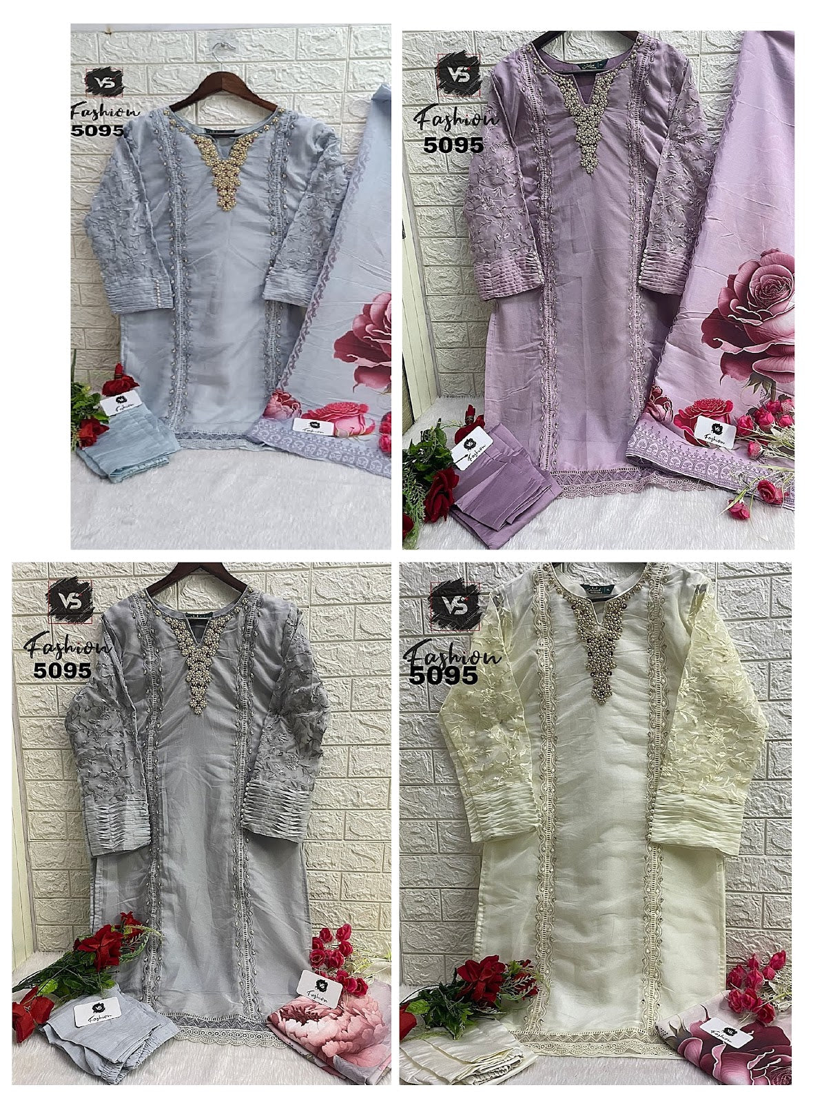 5095 Vs Fashion Organza Pakistani Readymade Suits