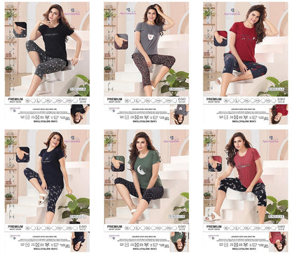 513 Kavyansika Hosiery Cotton Capri Night Suits
