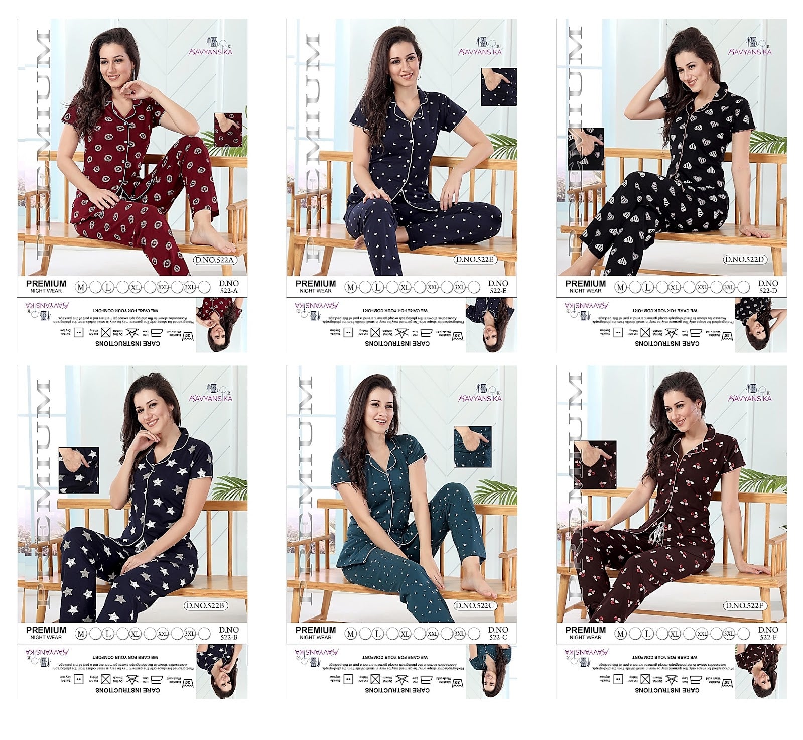 522 Kavyansika Cotton Collar Night Suits