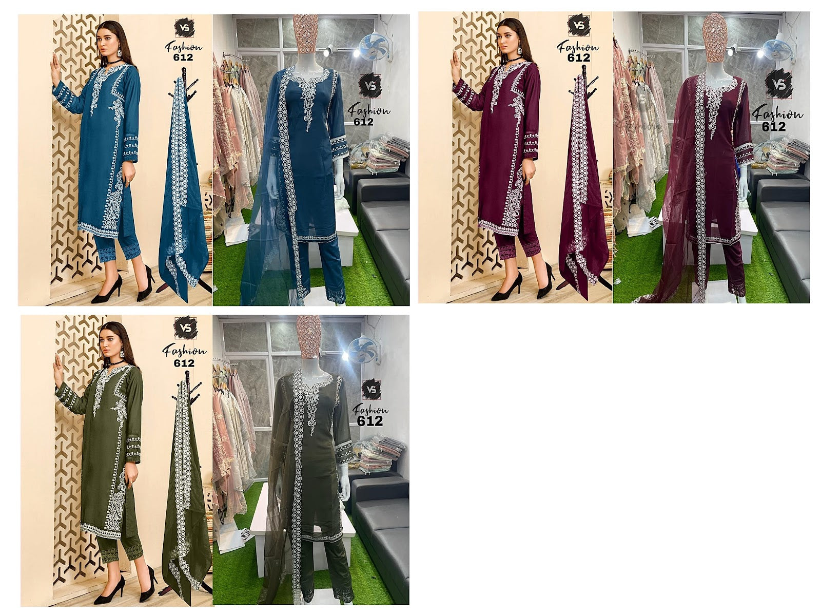 612 Vs Fashion Georgette Pakistani Readymade Suits