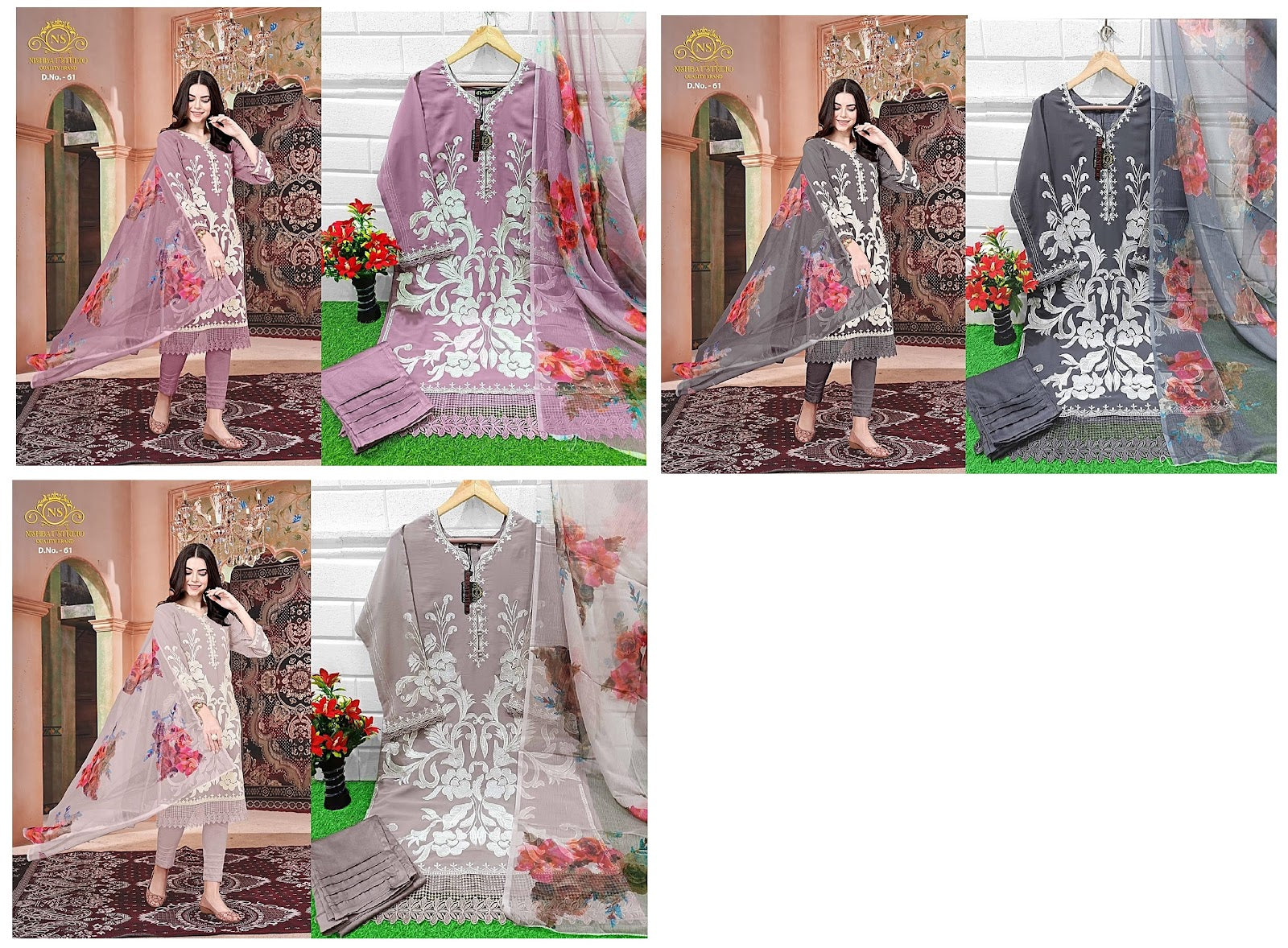 61 Nishbat Studio Georgette Pakistani Readymade Suits