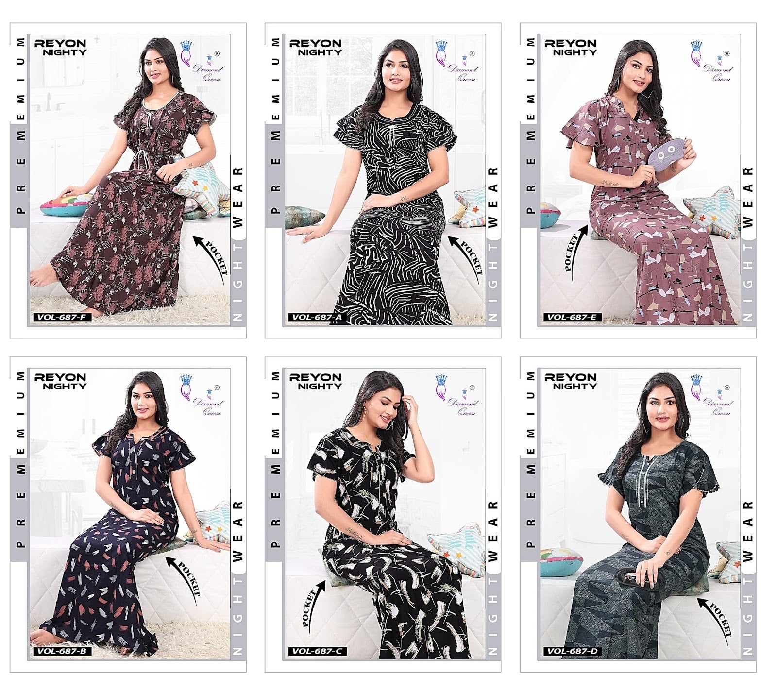 687 Diamond Queen Rayon Night Gowns