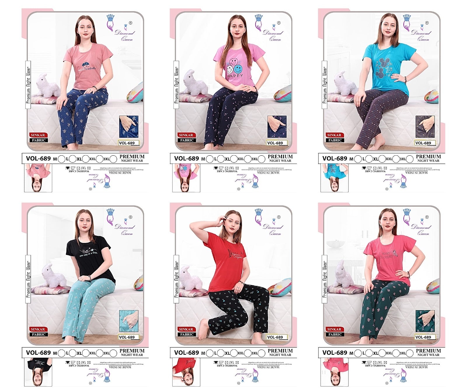 689 Diamond Queen Sinker Pyjama Night Suits – Kavya Style Plus