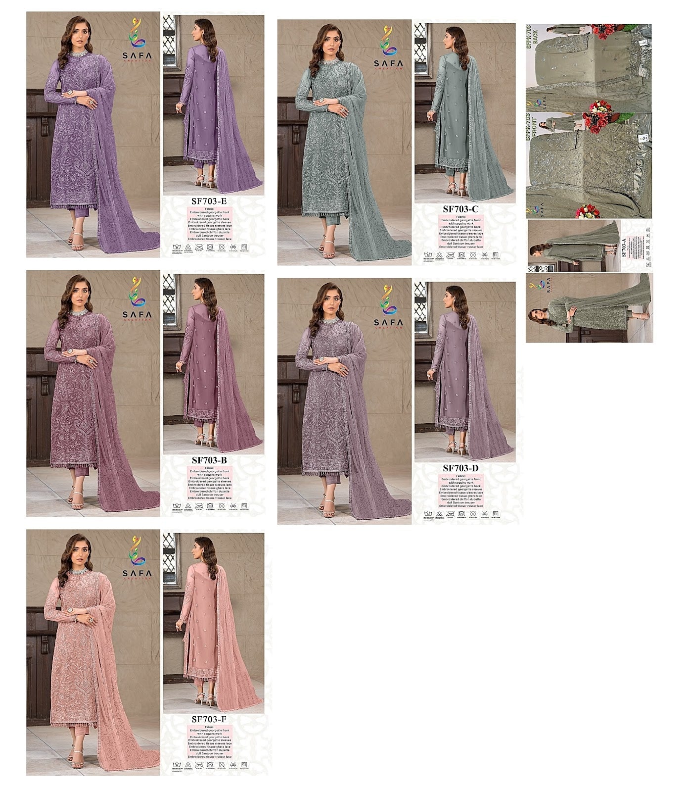 703-Colour Safa Creation Georgette Pakistani Salwar Suits