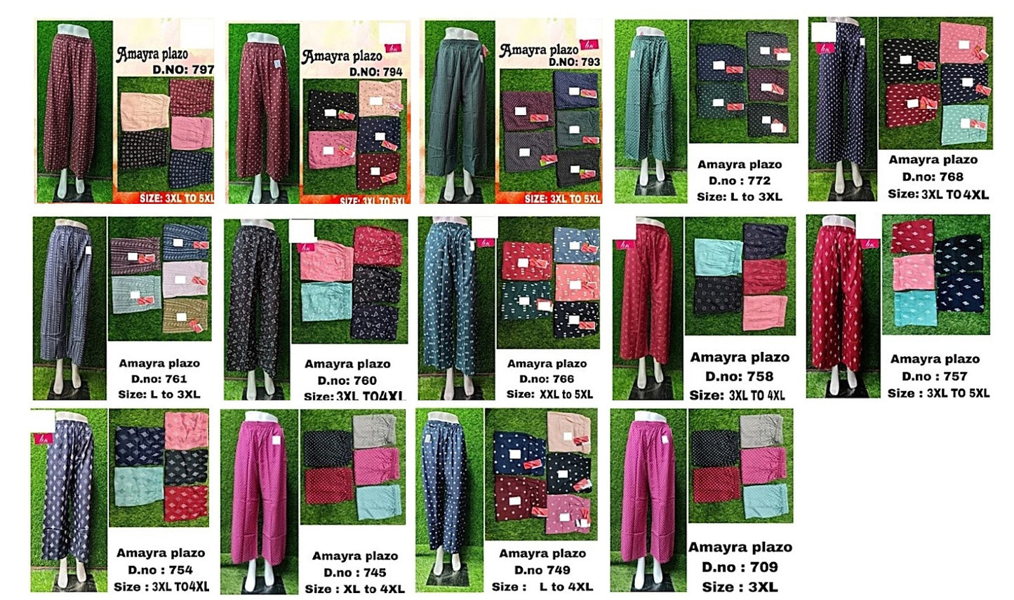 709-797 Zoya Rayon Branded Palazzo