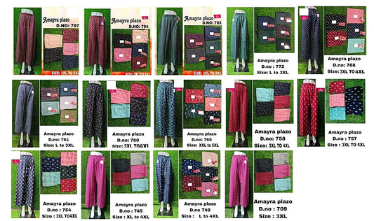 709-797 Zoya Rayon Branded Palazzo
