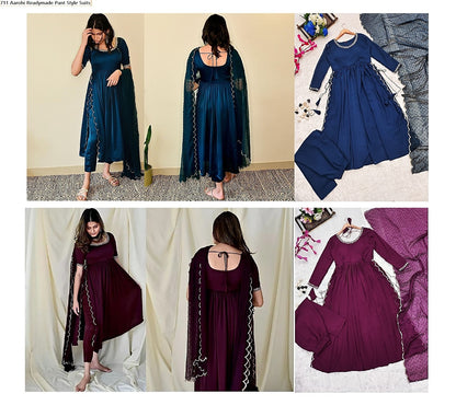 711 Aarohi Chiffon Readymade Pant Style Suits