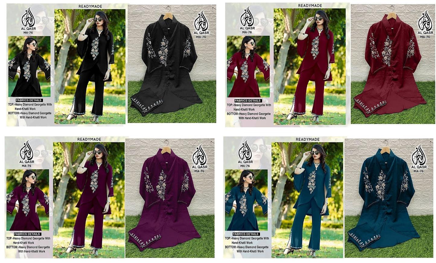 76 Al Qasr Georgette Top Bottom Set