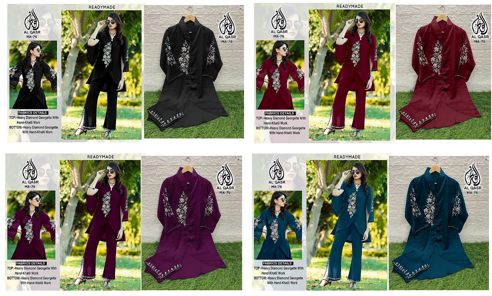 76 Al Qasr Georgette Top Bottom Set