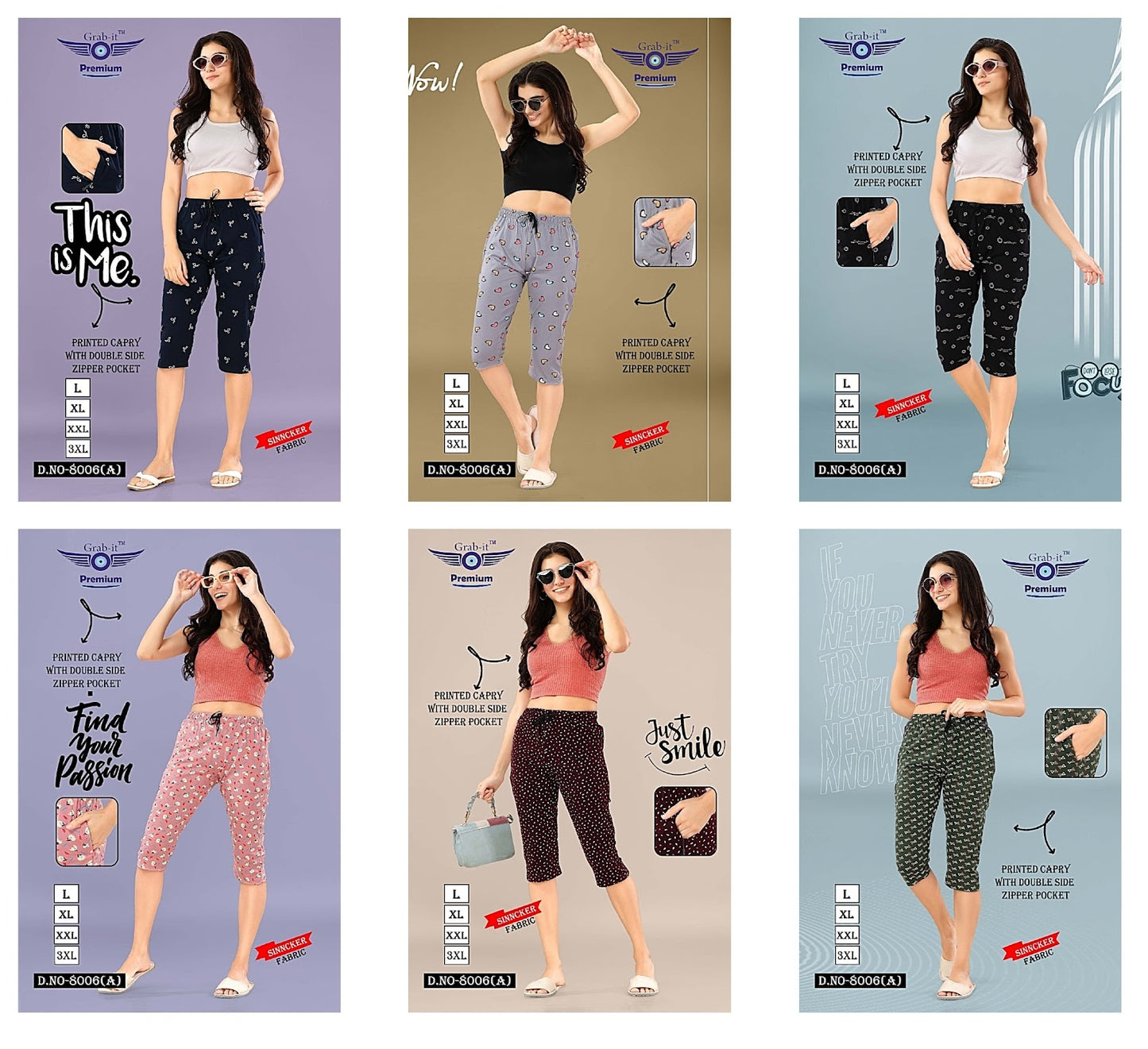 8006A Grab It Sinker Ladies Capri