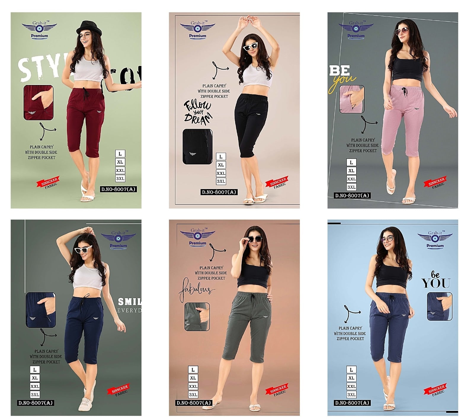 8007 A Grab It Sinker Womens Capri