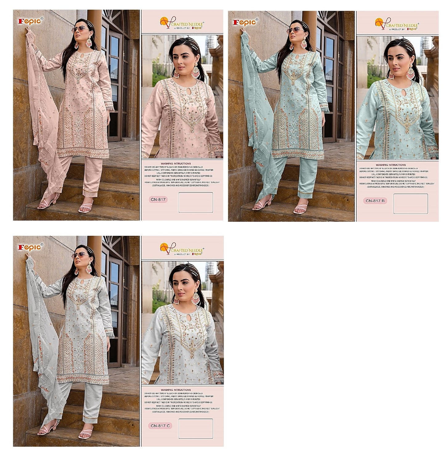 817 Crafted Needle Organza Pakistani Readymade Suits