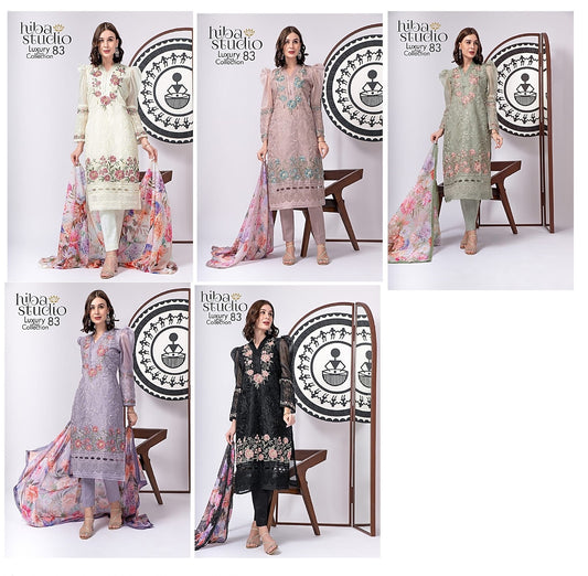 83 Hiba Studio Organza Pakistani Readymade Suits
