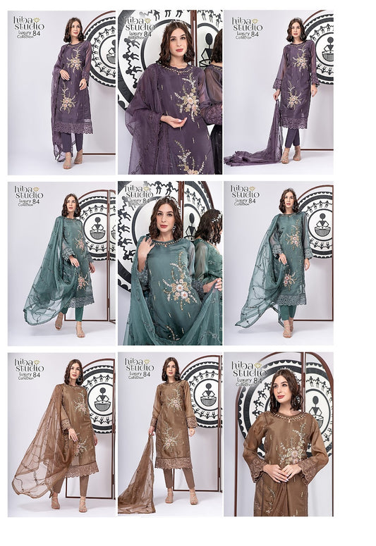 84 Hiba Studio Organza Pakistani Readymade Suits