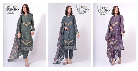 85 Hiba Studio Organza Pakistani Readymade Suits