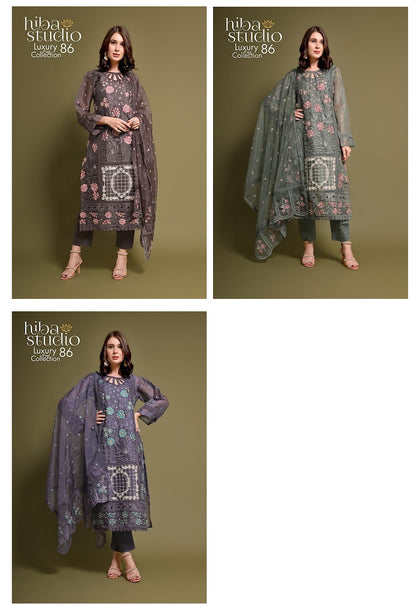 86 Hiba Studio Organza Silk Pakistani Readymade Suits